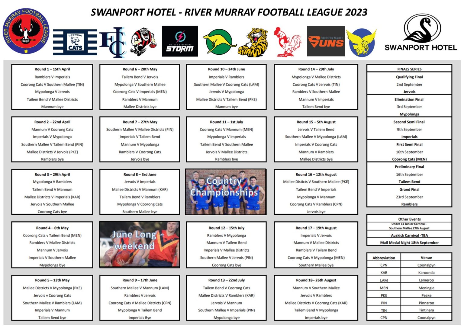 2023 RMFL FIXTURE River Murray Football League